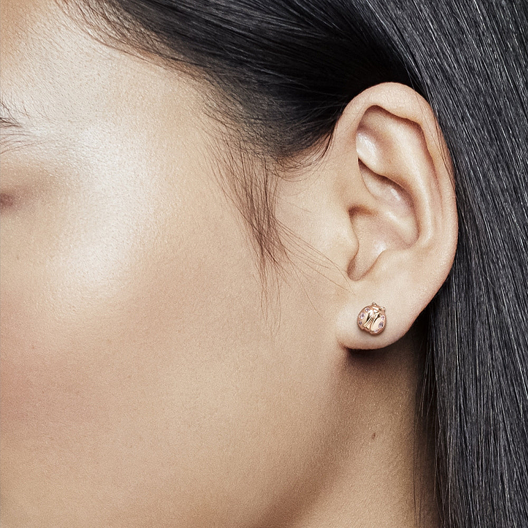 Aretes Pendientes Pandora Rose Tipo Topo Trebol y Catarina 287960NPO Plata 925 4