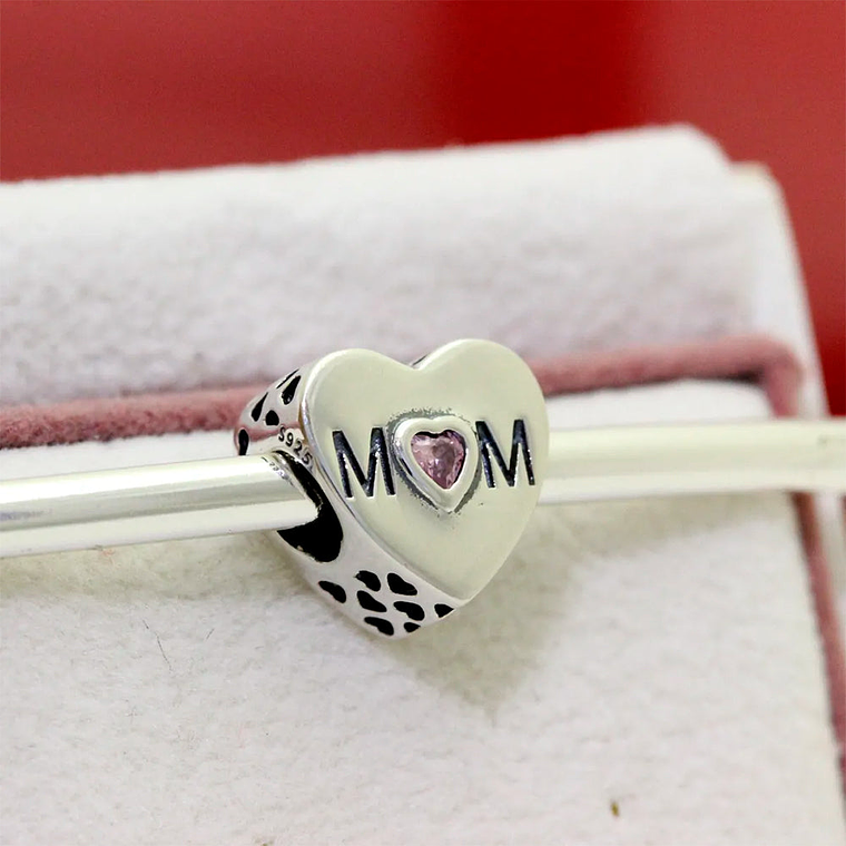 Charm Dije Pandora Original para Mujer 791881PCZ Corazon de Mama Plata s925 5