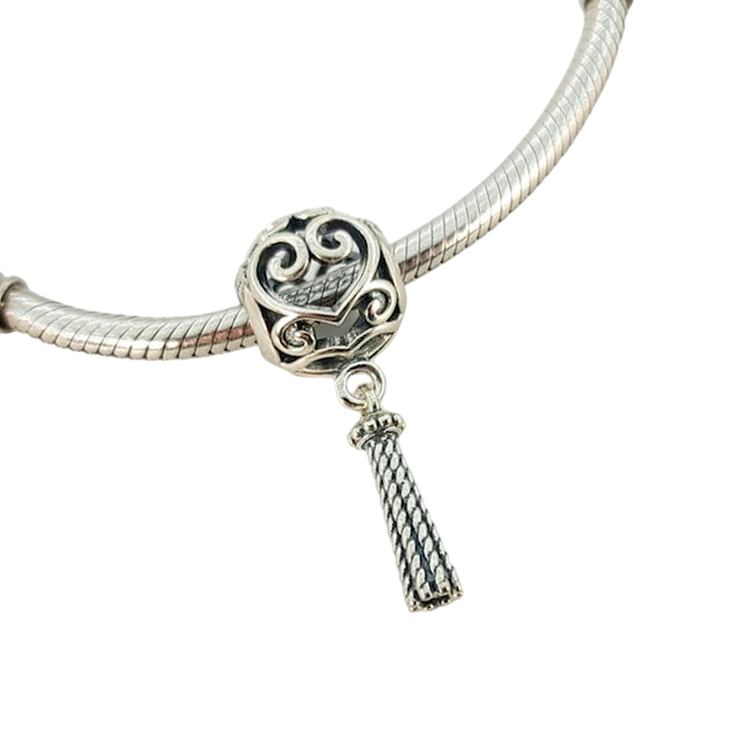 Charm Pandora Original para Mujer 797037 Enchanted Heart Tassel Sterling s925 4