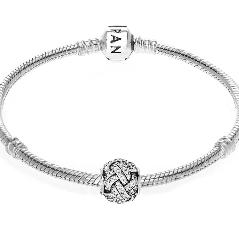 Charm Dije Pandora Original para Mujer 791537CZ Nudo de Amor Brillante Plata s925 2