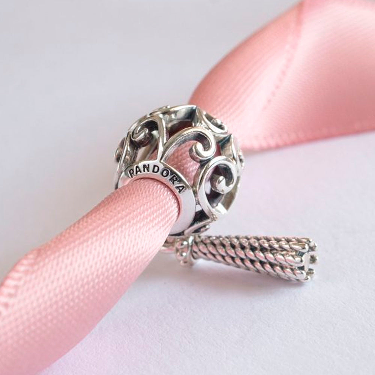 Charm Pandora Original para Mujer 797037 Enchanted Heart Tassel Sterling s925 5