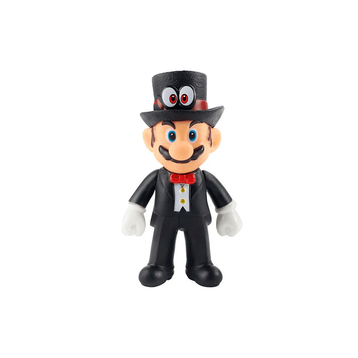 Muñeco Juguete Super Mario Bros - Mario con Cappy Traje Negro 12 cm 1