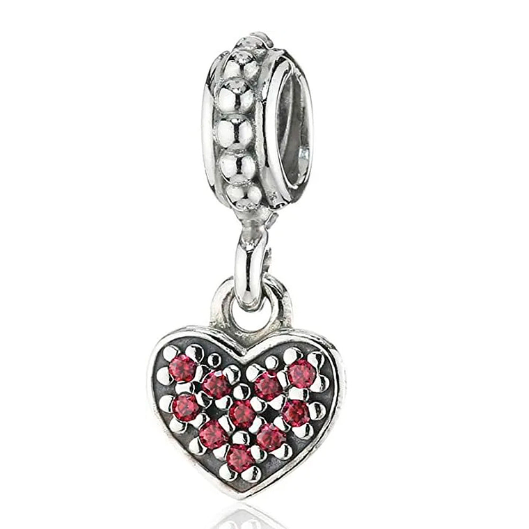 Charm Colgante Pandora Original para Mujer 791023CZR Pave Heart Sterling Plata s925 4