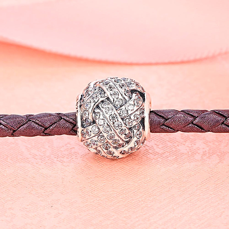 Charm Dije Pandora Original para Mujer 791537CZ Nudo de Amor Brillante Plata s925 3