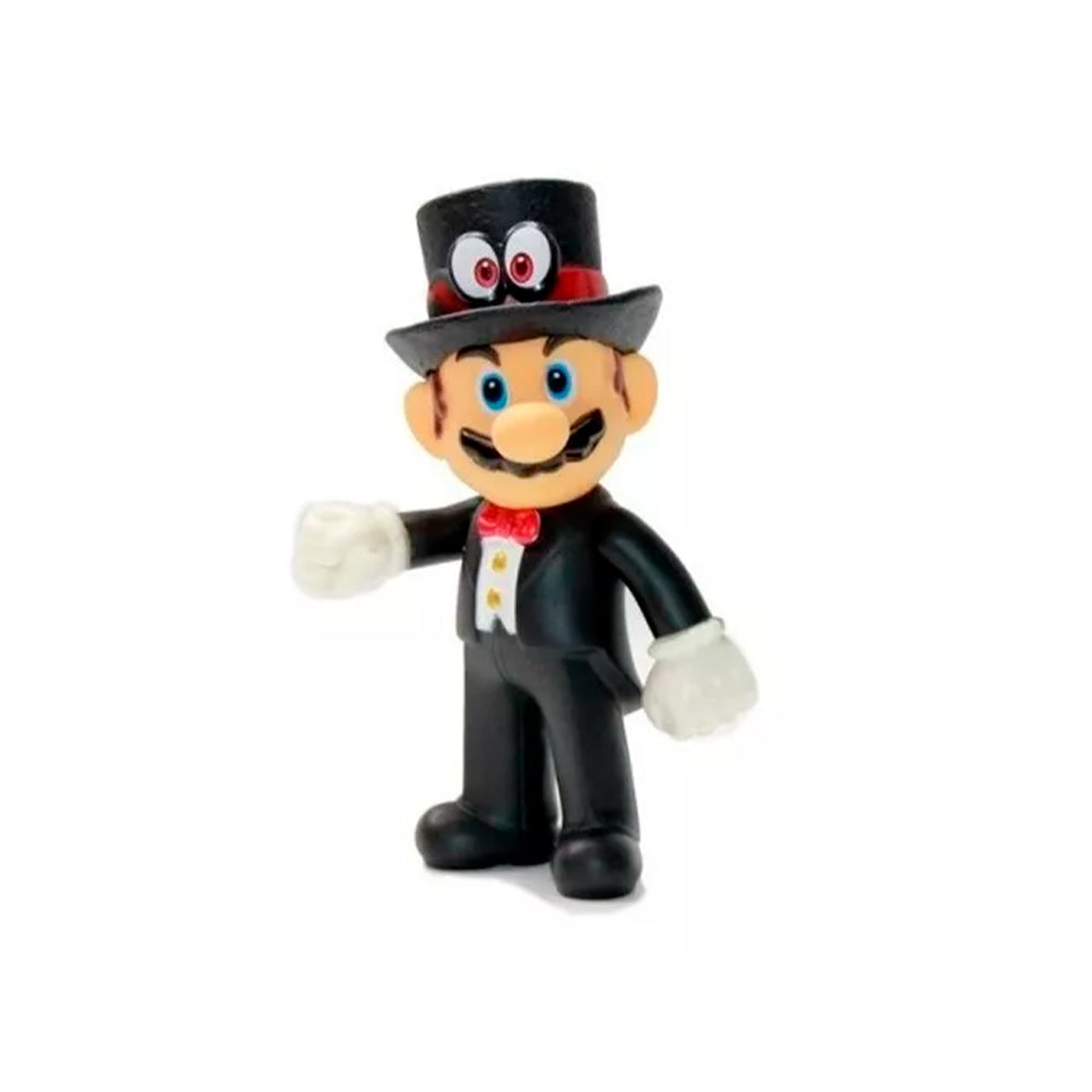 Muñeco Juguete Super Mario Bros - Mario con Cappy Traje Negro 12 cm 2