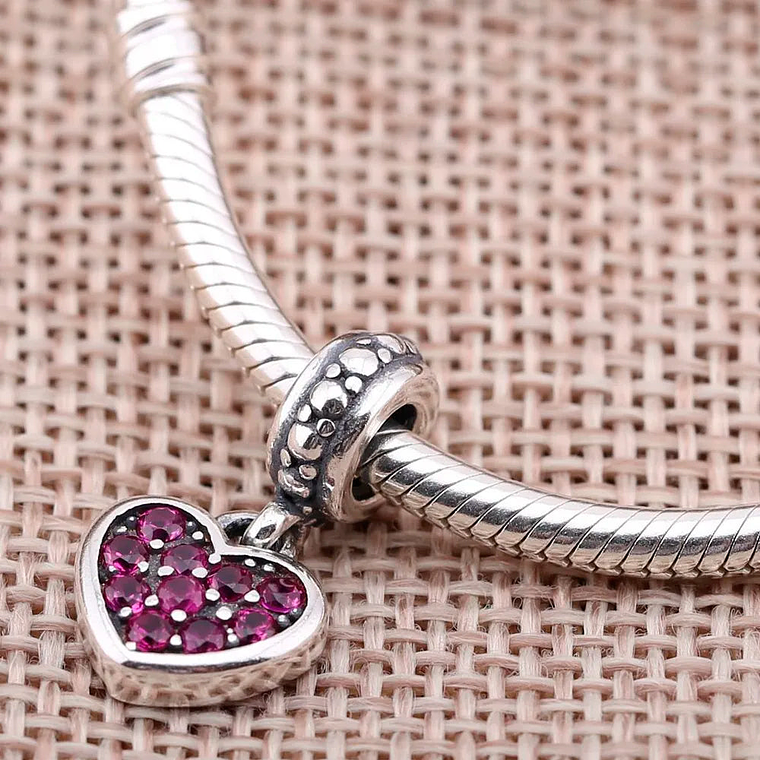 Charm Colgante Pandora Original para Mujer 791023CZR Pave Heart Sterling Plata s925 5