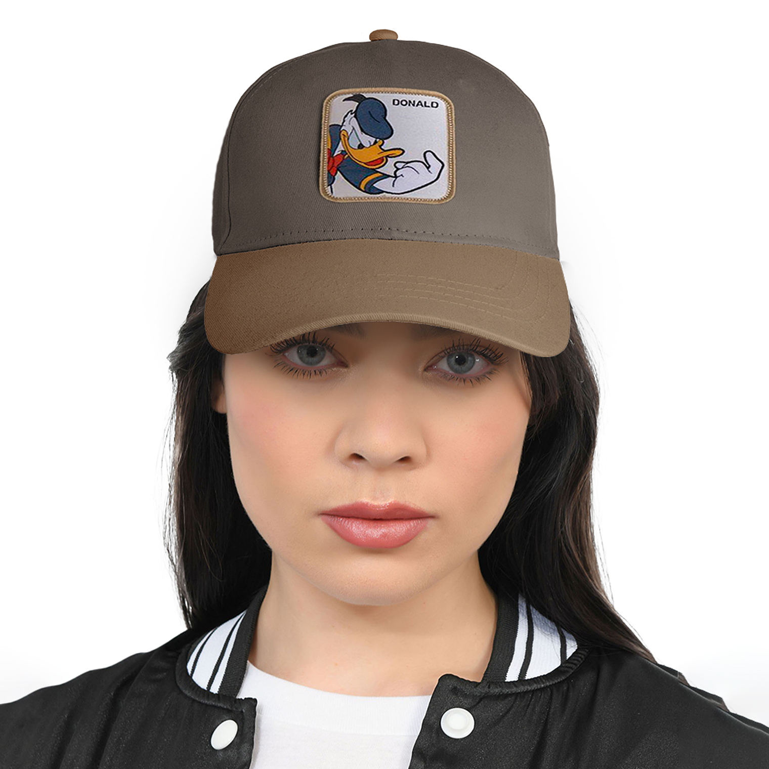 Gorra estilo Beisbol Snapback Malla Donald Beige y Negro 3