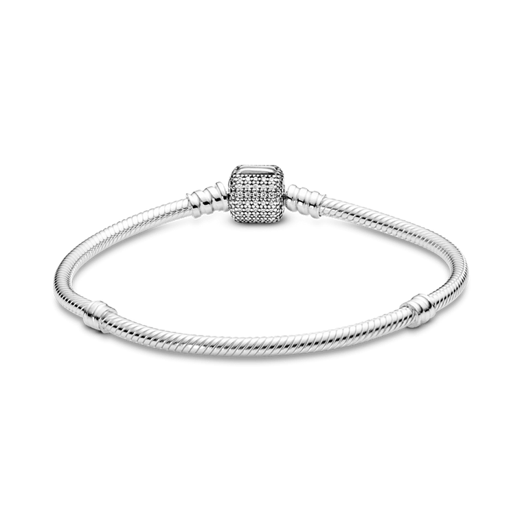 Pulsera Brazalete Pandora Cadena de Serpiente Cierre de Barril 590723CZ Plata 925 Talla 18cm 2