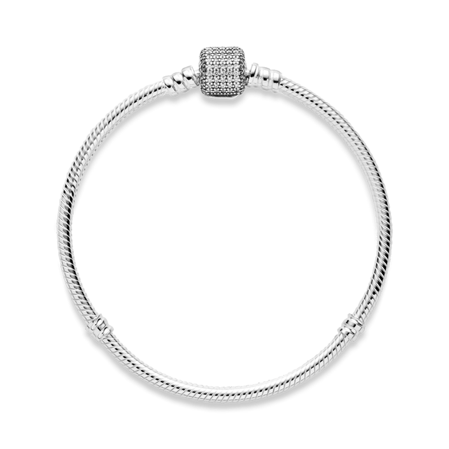 Pulsera Brazalete Pandora Cadena de Serpiente Cierre de Barril 590723CZ Plata 925 Talla 18cm 3
