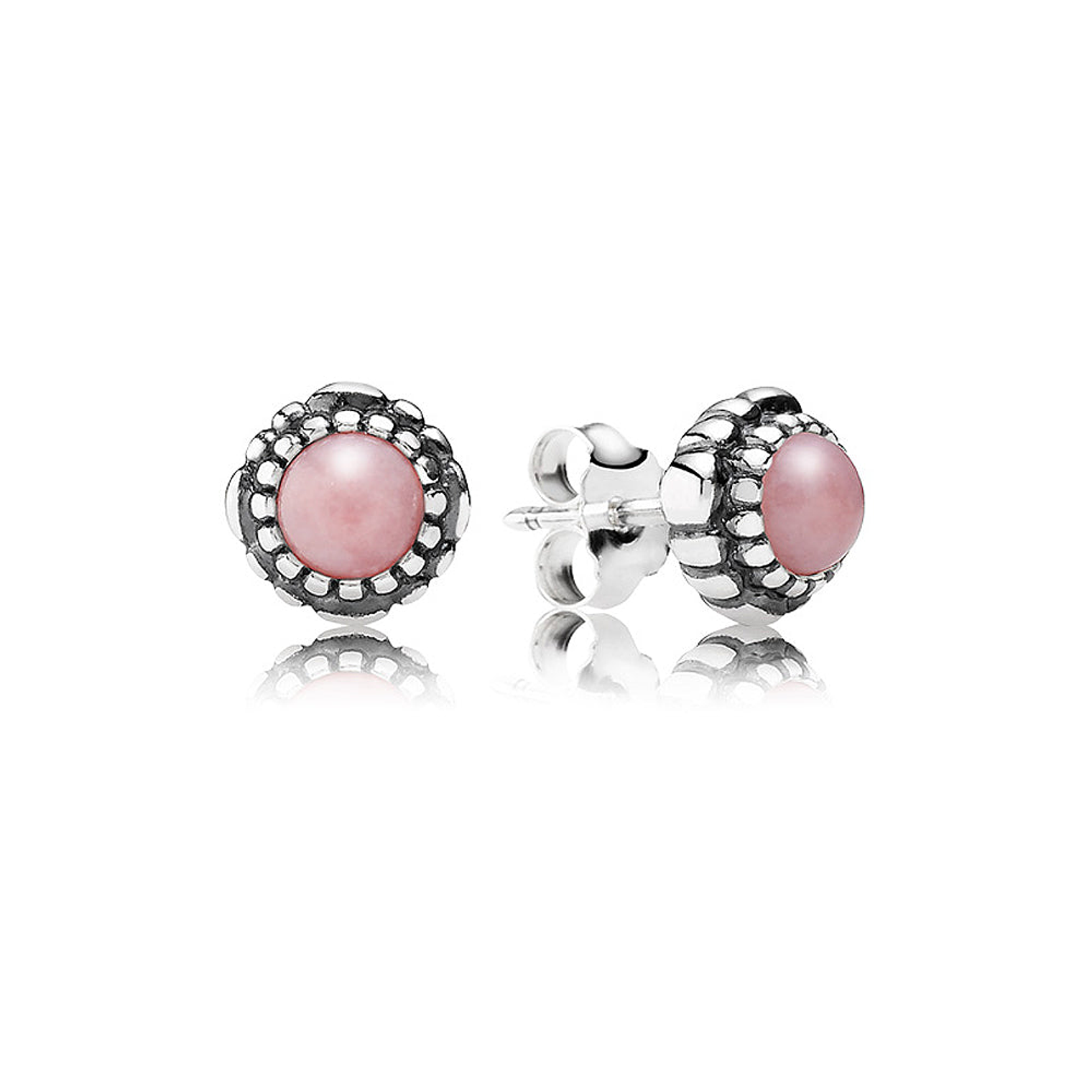 Aretes Pendientes Pandora Cumpleaños Octubre - Opalo Rosa 290543POP Plata 925 1