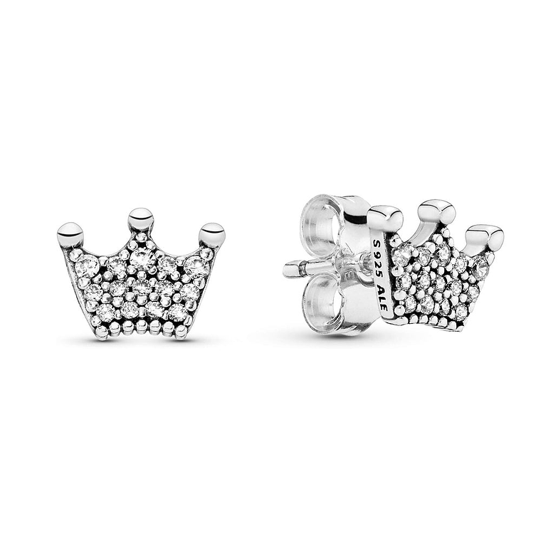 Aretes Pendientes Pandora Tipo Topo Coronas Encantadas Brillantes 297127CZ Plata 925 1