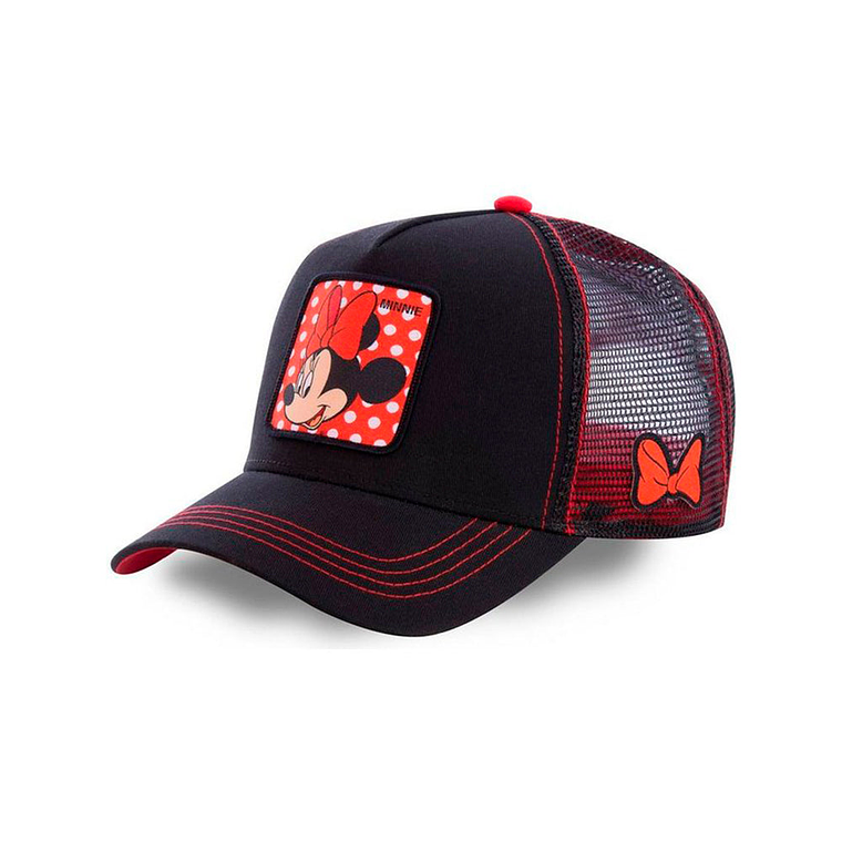 Gorra estilo Beisbol Snapback Malla Minnie Negro y Rojo 1