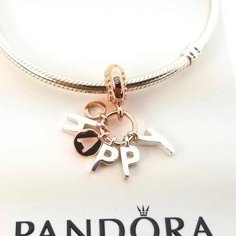 Charm Colgante Pandora Original para Mujer 787017NPO Rose Happy Plata s925 4