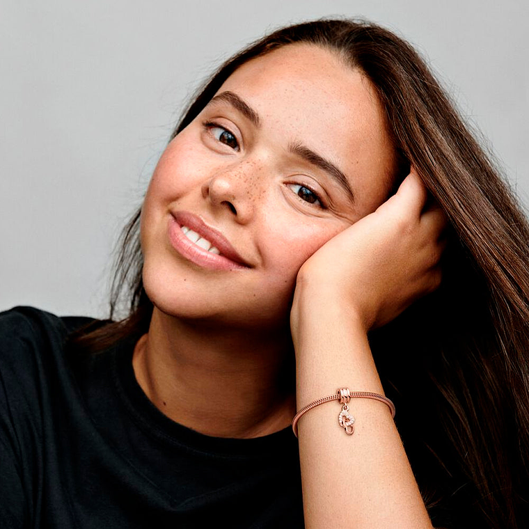 Charm Colgante Pandora Original para Mujer 781242CZ Corazónes Entrelazados Oro Rosado s925 5