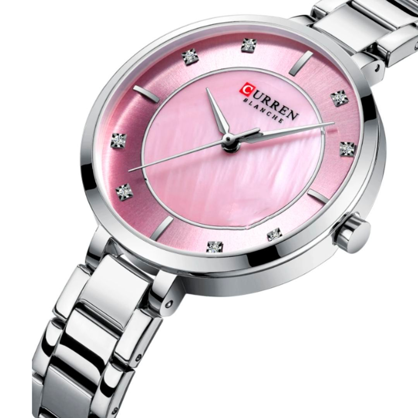 Reloj Análogo Curren Original KREc6119 para Mujer Acero Color Plateado 2