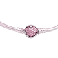 Pulsera Brazalete Pandora Cadena de Serpiente con Cierre de Corazon Rosa 590743PCZ Plata 925 Talla 18cm - Miniatura 2