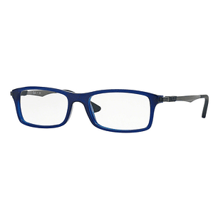 Montura de Lentes de Medida Oftalmica Ray Ban RX7017 5393 Color Azul Talla 54mm