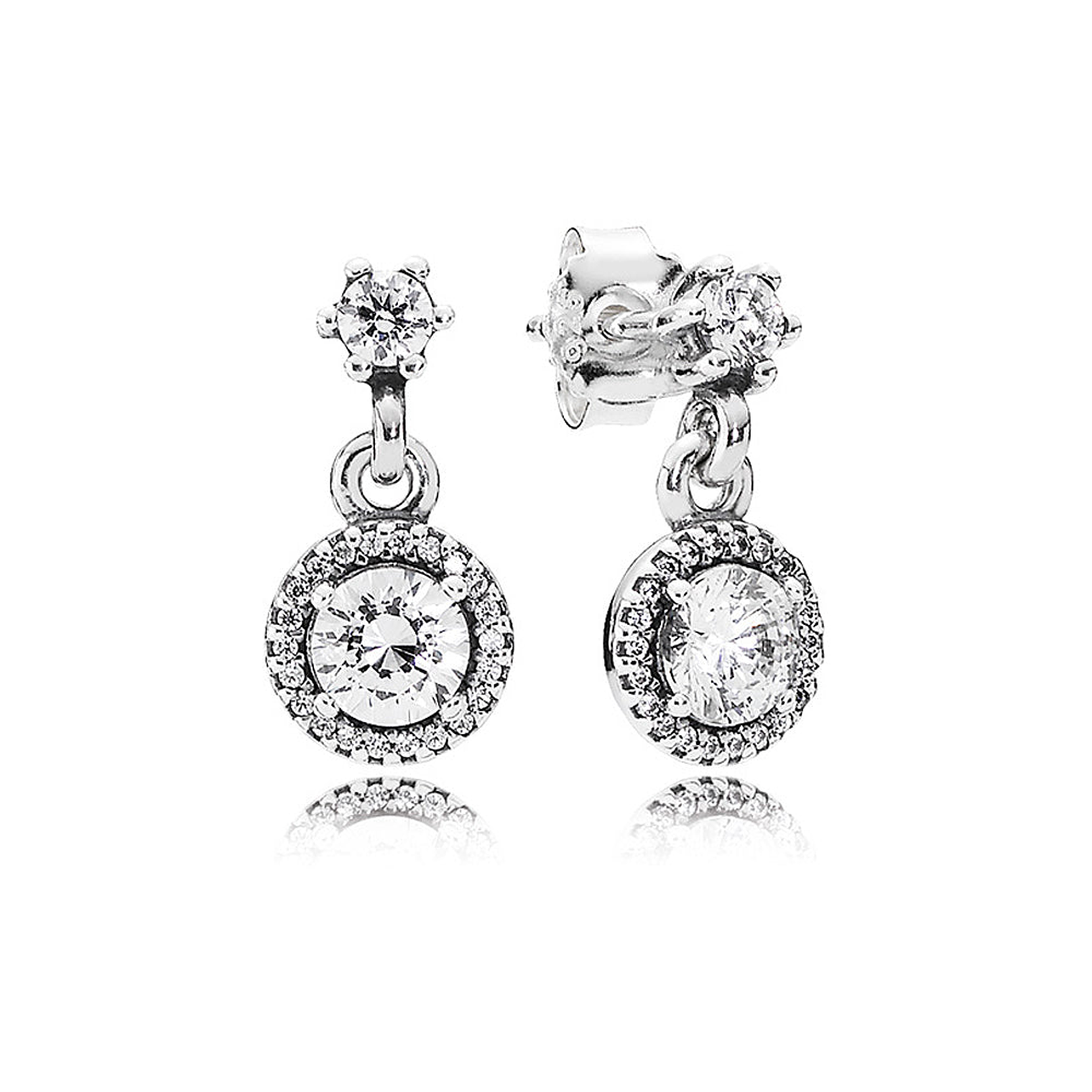 Aretes Pendientes Pandora Estilo Colgante Elegancia Clasica 290594CZ Plata 925 1