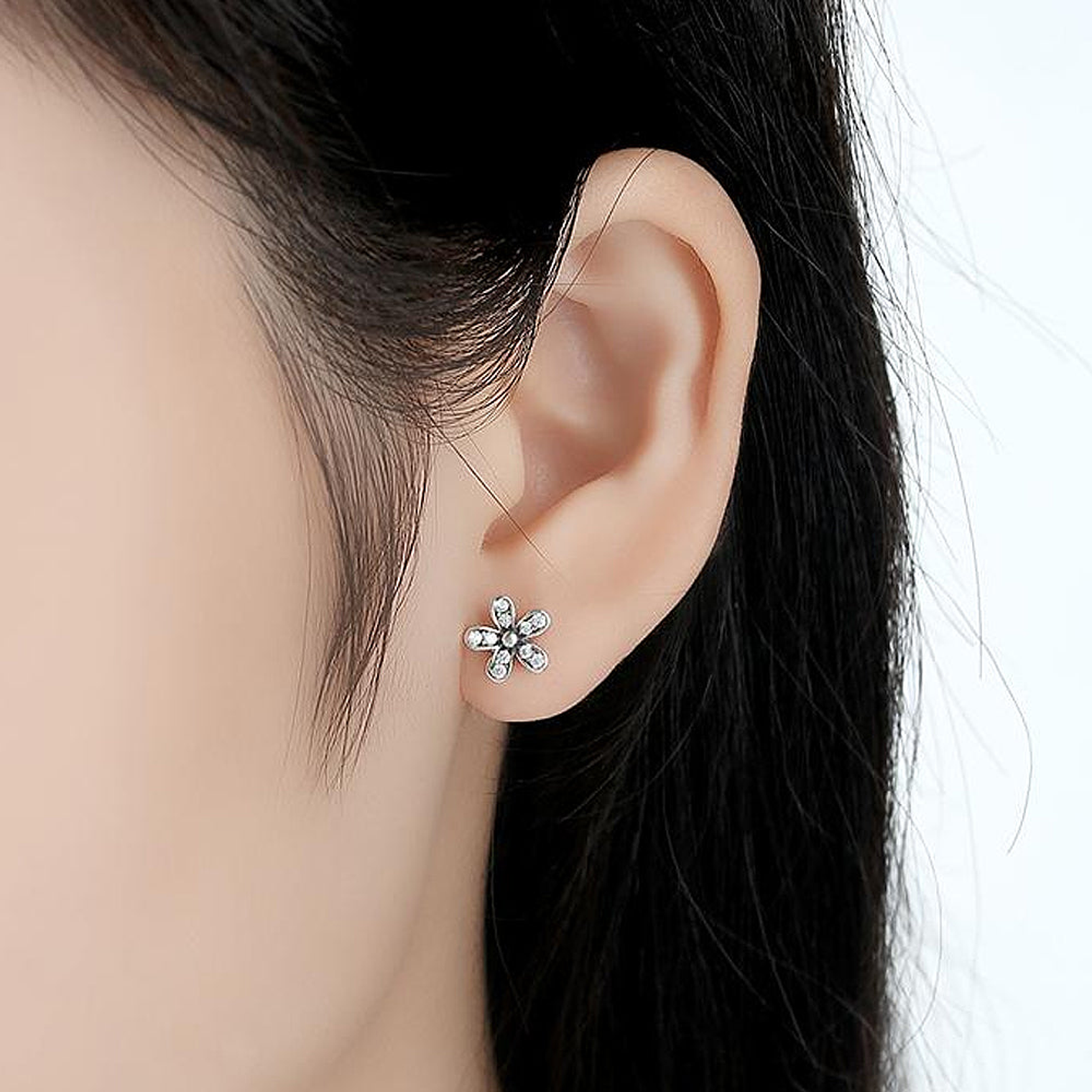 Aretes Pendientes Pandora Tipo Topo Daisies Deslumbrantes 290570CZ Plata 925 4