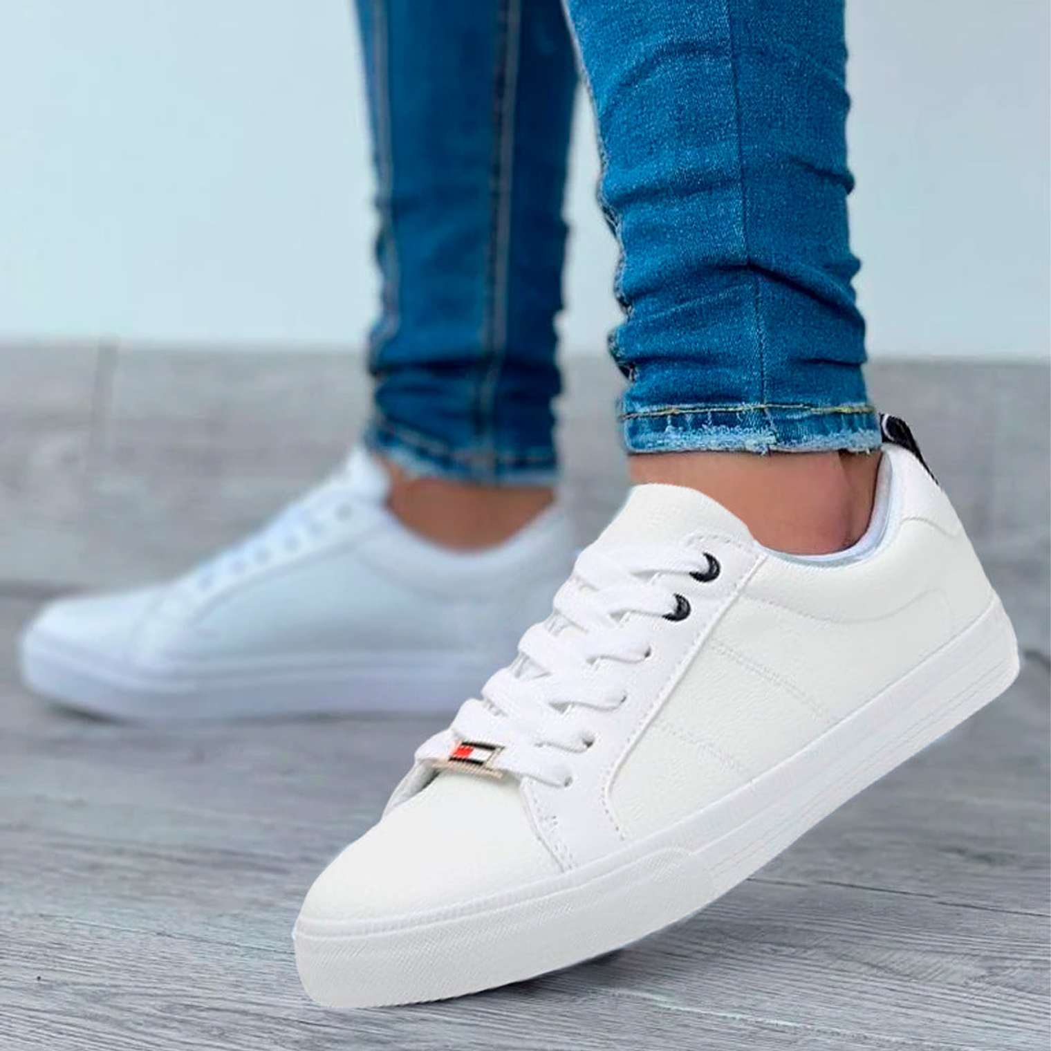 Zapatillas Tommy Hilfiger Lila Original Color Blanco Unisex Talla 38.5 6