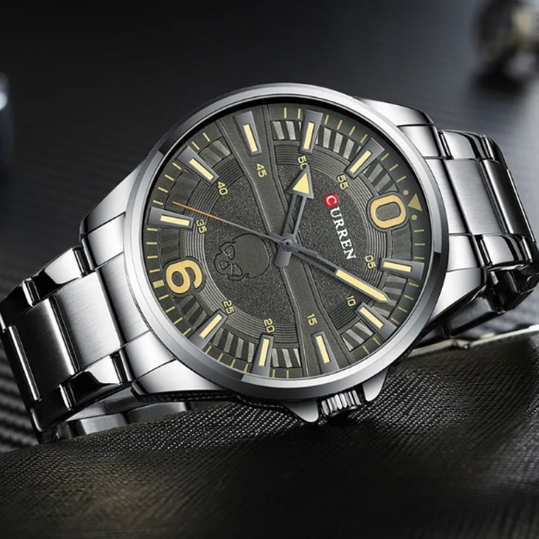 Reloj Análogo Curren Original KREd240212 para Hombre Acero Color Plateado 4