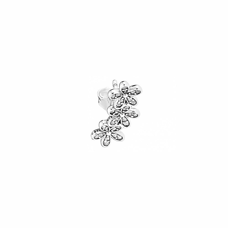 Aretes Pendientes Pandora Tipo Topo Tira de Flores con Detalles en Circonita 290744CZ Plata 925 5