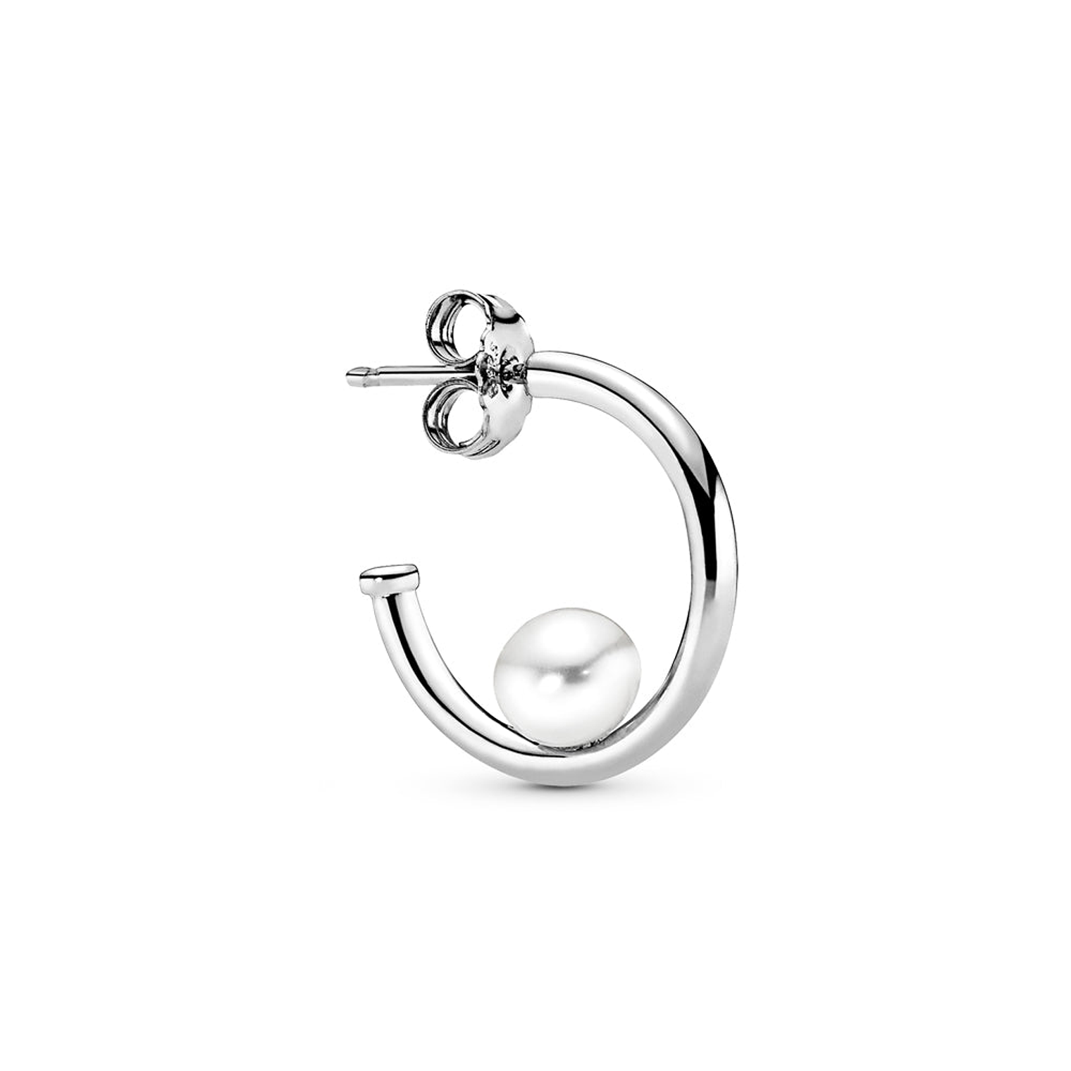 Aretes Pendientes Pandora Aro de Perlas con Circonita Transparente 297528P Plata 925 3