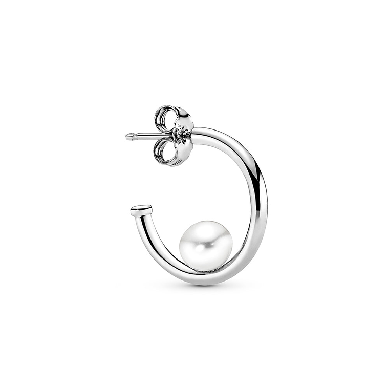 Aretes Pendientes Pandora Aro de Perlas con Circonita Transparente 297528P Plata 925 3