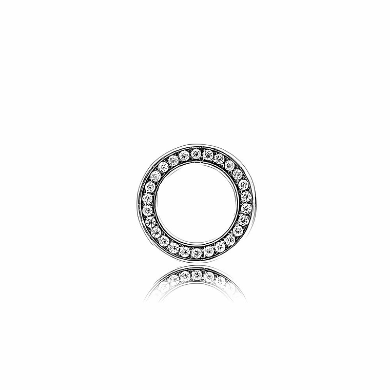 Aretes Pendientes Pandora Tipo Topo Circulo de Circonitas 290585CZ Plata 925 2