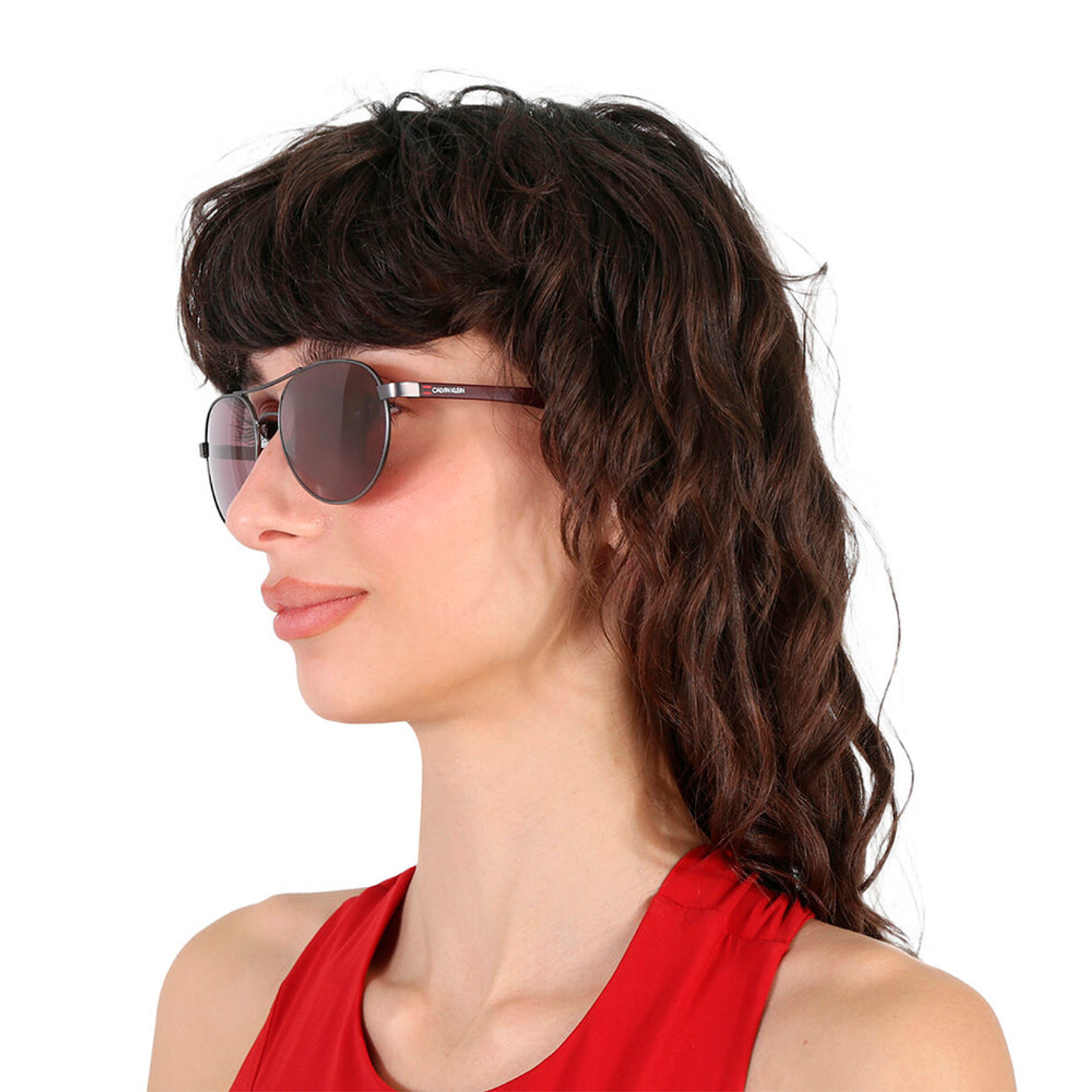 Lentes de Sol Redondos Calvin Klein CK19313S Color Plateado Talla 55mm 6