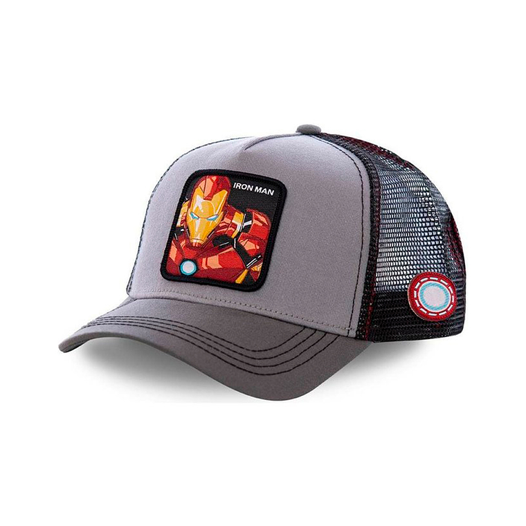 Gorra estilo Beisbol Snapback Malla Iron Man Gris y Negro 1