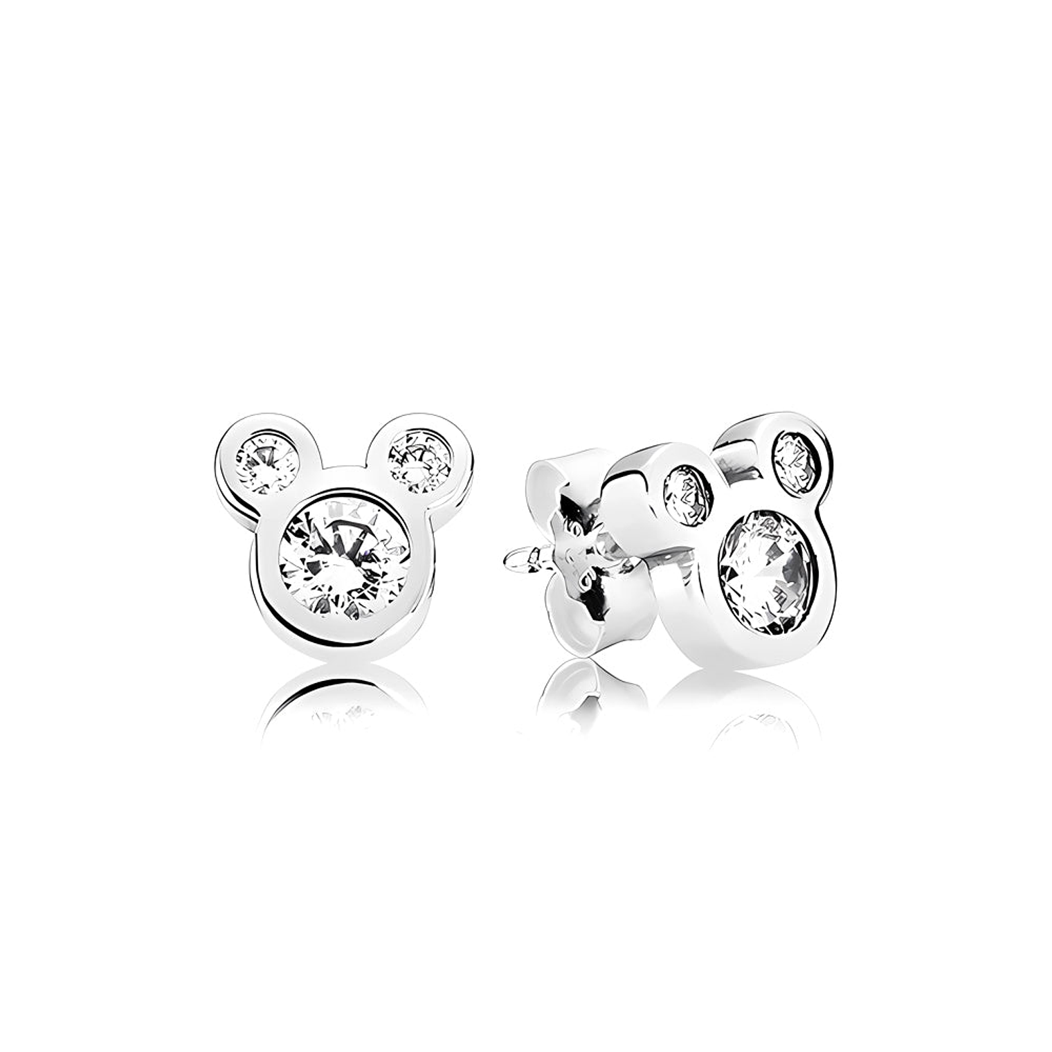 Aretes Pendientes Pandora Tipo Topo Mickey Mouse en Circonitas 290577CZ Plata 925 1