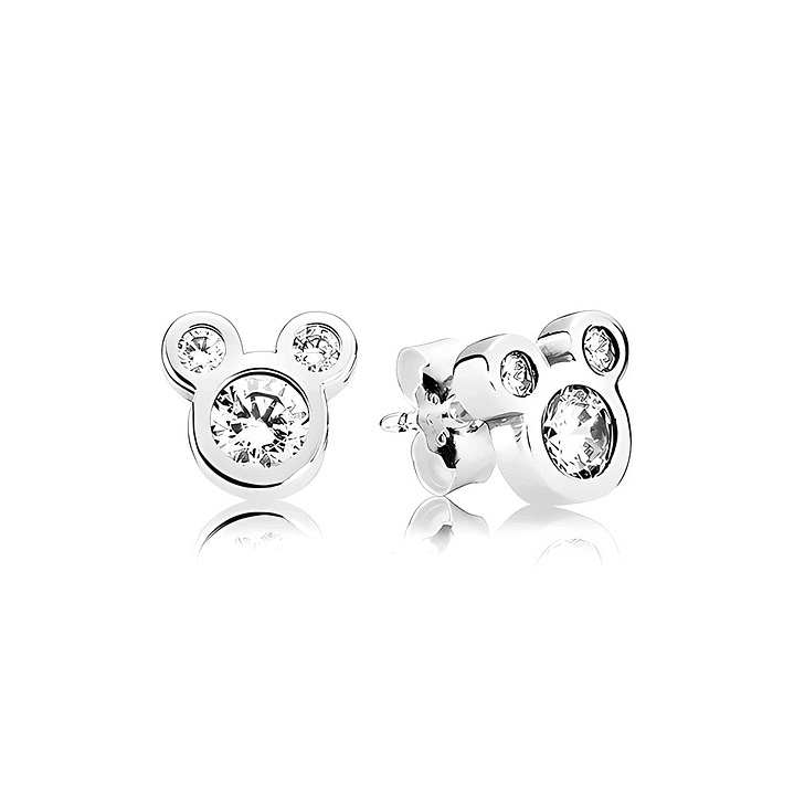 Aretes Pendientes Pandora Tipo Topo Mickey Mouse en Circonitas 290577CZ Plata 925 1