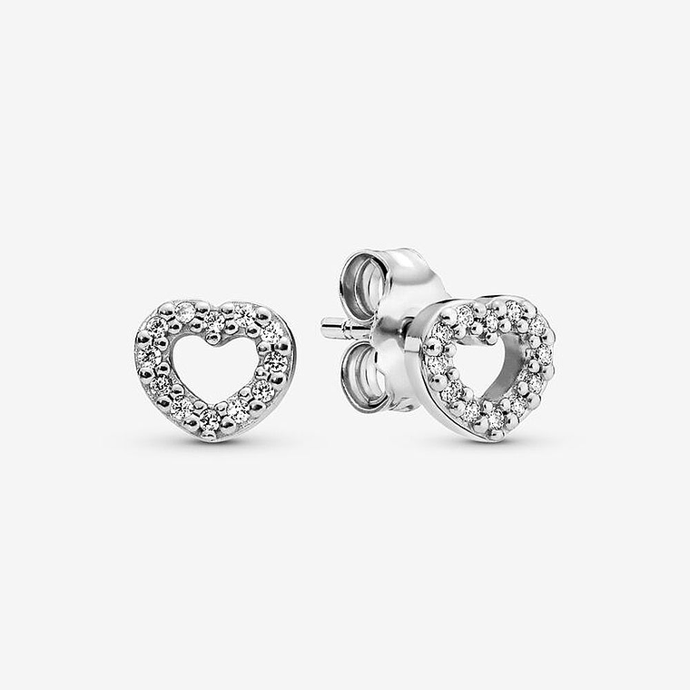 Aretes Pendientes Pandora Corazon Shine con Detalles en Circonitas 290528CZ Plata 925 1