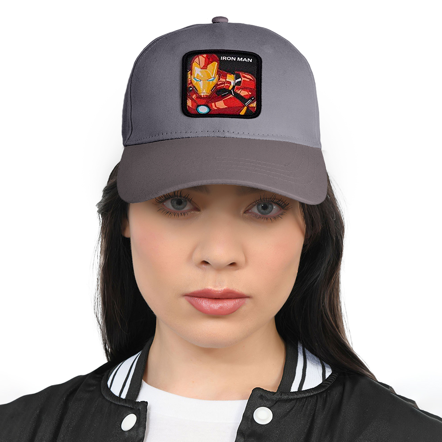 Gorra estilo Beisbol Snapback Malla Iron Man Gris y Negro 3