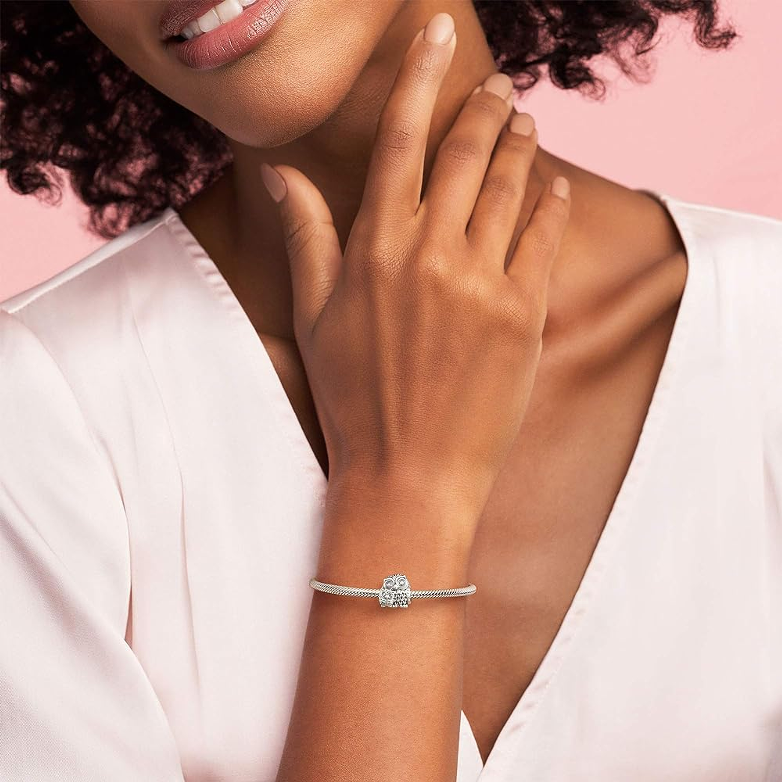 Charm Pandora Original para Mujer 791966 Buho de Plata s925 5