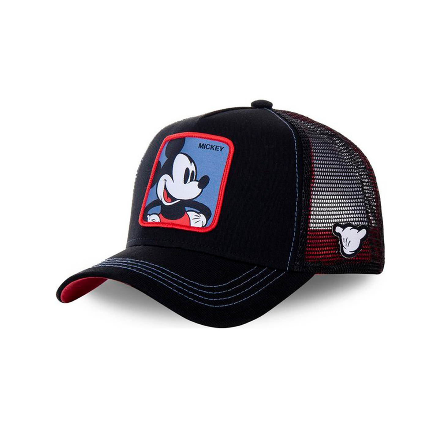 Gorra estilo Beisbol Snapback Malla Mickey Color Negro y Rojo 1