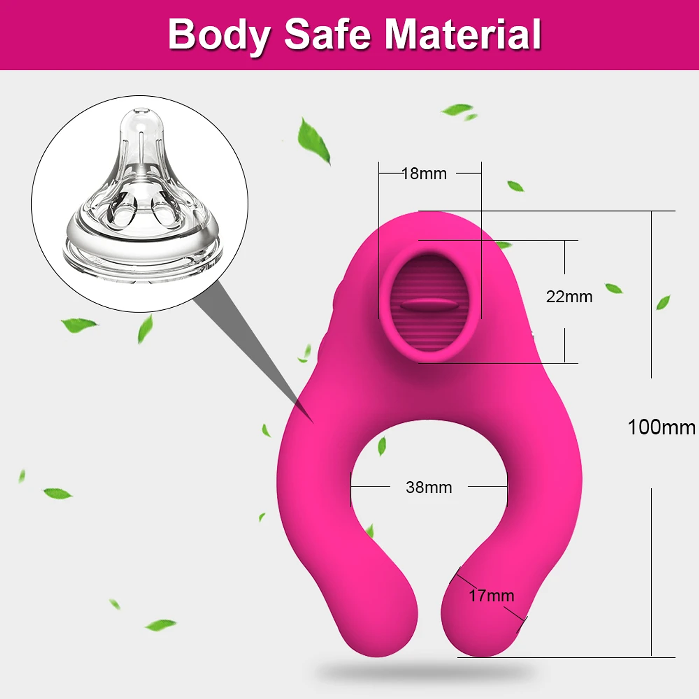 Anillo Vibrador Masculino con Estimulador para mujer Pomfw SJH04 En Silicona Medica 4