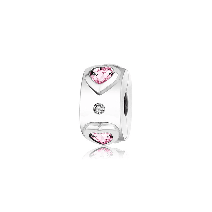 Clip Pandora Original para Mujer 796591FPC Sparklin Pink Herats s925 2