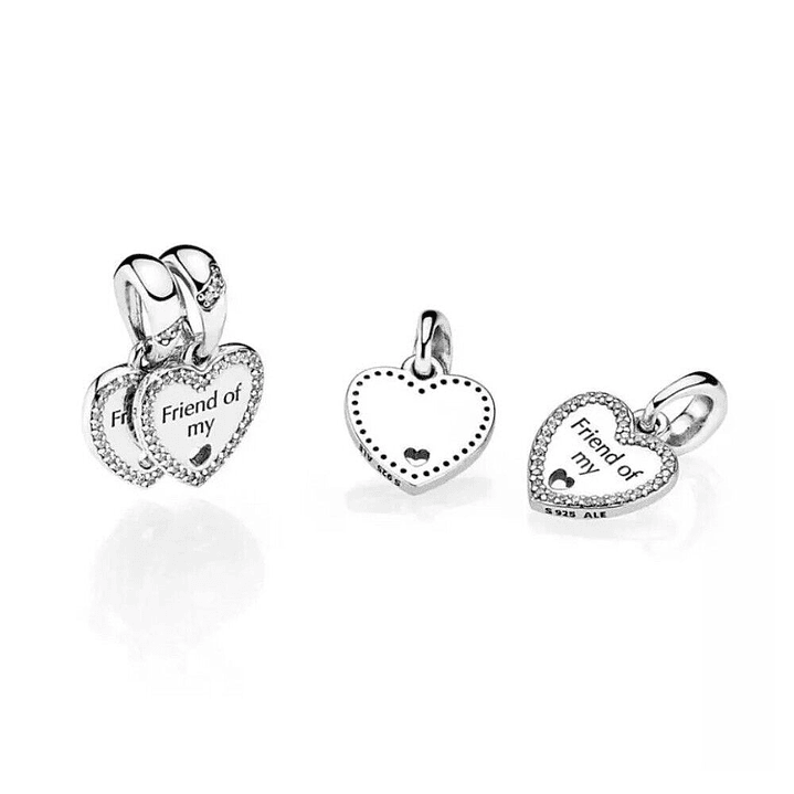 Charm Colgante Pandora Original para Mujer 792147CZ Encanto Corazón Partido s925 3