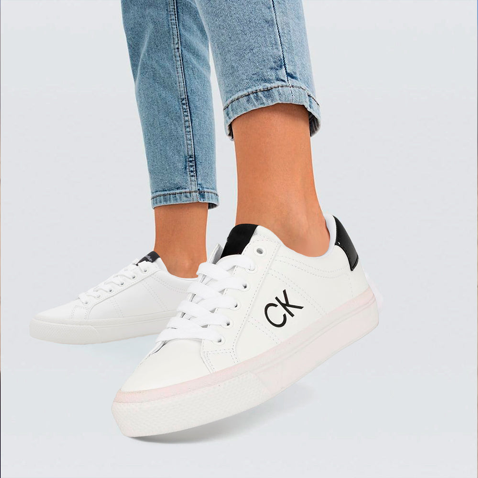 Zapatillas Calvin Klein Cylaie Original Color Blanco y Negro Unisex 6