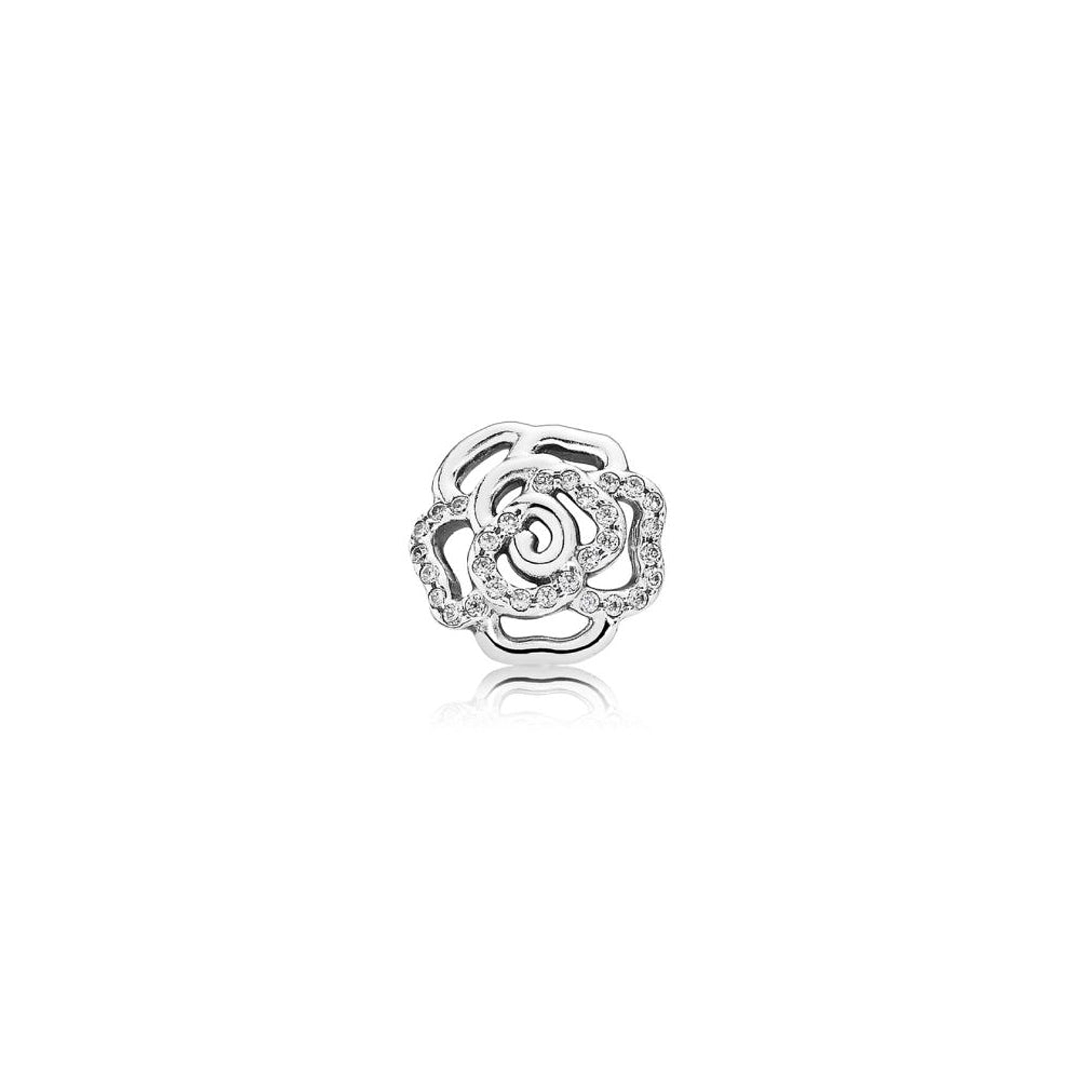 Aretes Pendientes Pandora Tipo Topo Flor con Detalles en Circonita 290575CZ Plata 925 2
