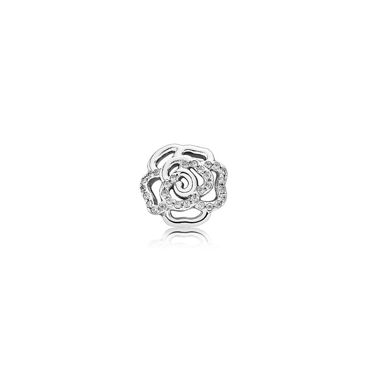 Aretes Pendientes Pandora Tipo Topo Flor con Detalles en Circonita 290575CZ Plata 925 2