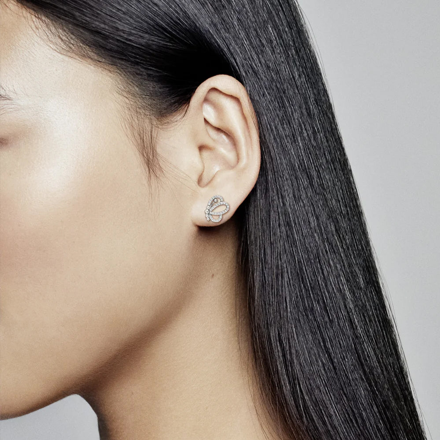 Aretes Pendientes Pandora Contorno de Mariposa Circonita Cubica 297912CZ Plata 925 5