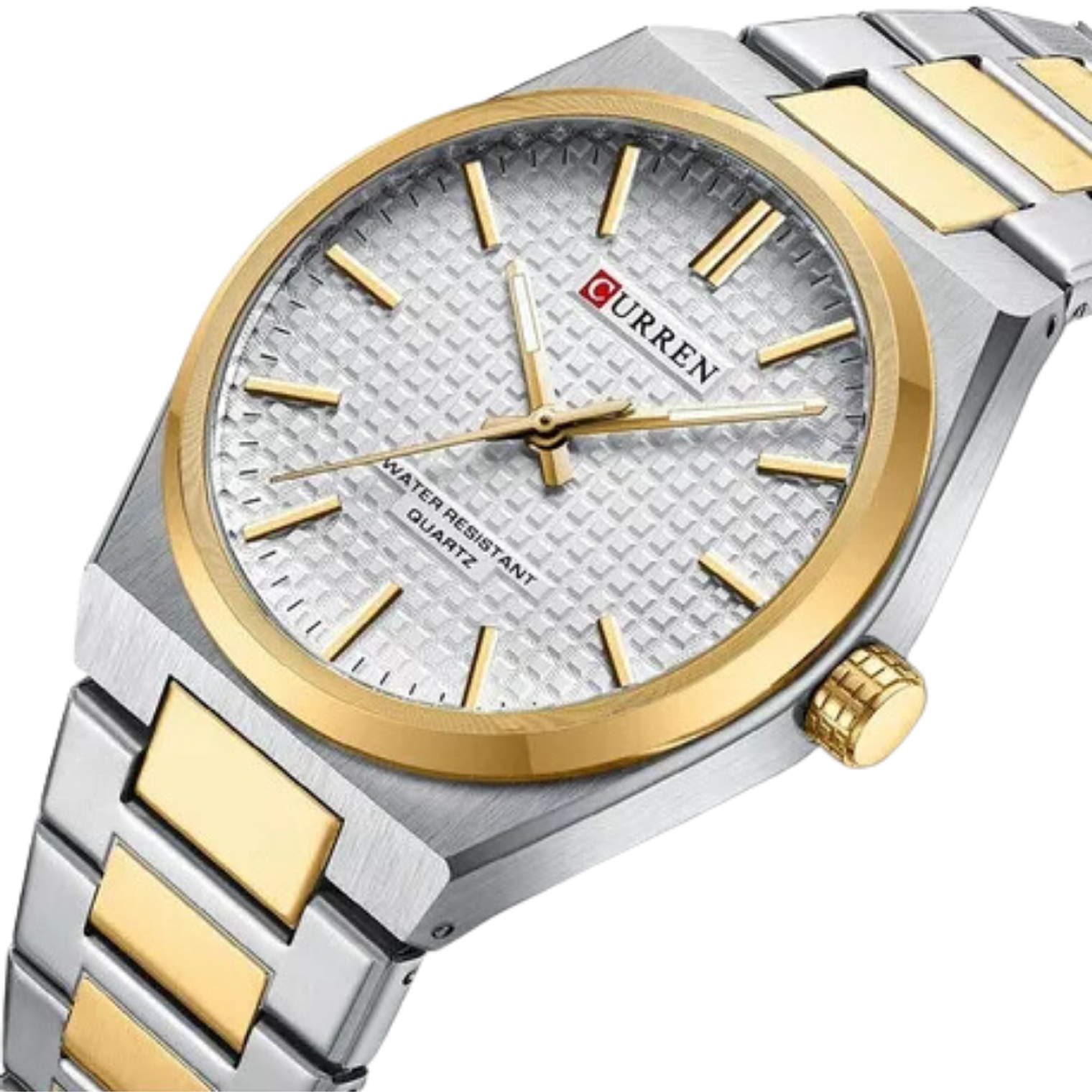 Reloj Análogo Curren Original KREd8304 para Hombre Acero Color Plata y Dorado 2