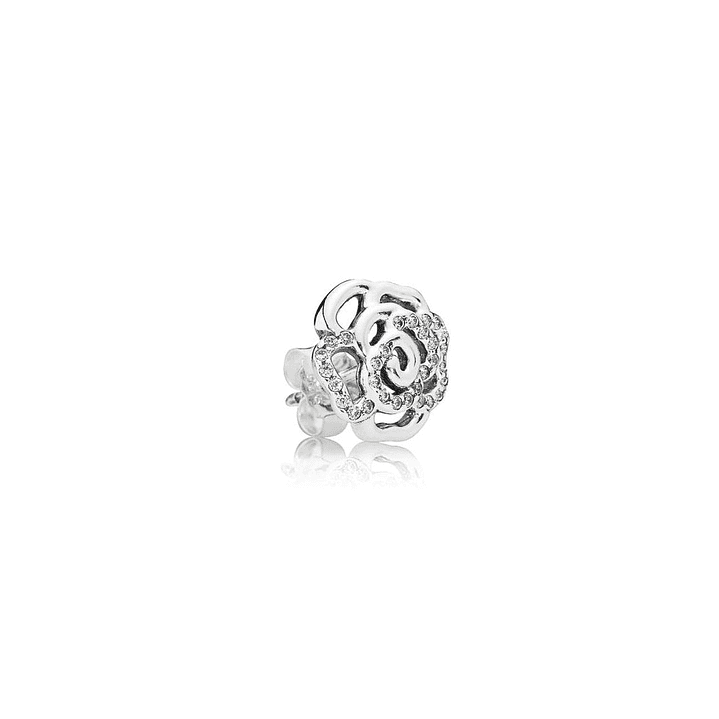 Aretes Pendientes Pandora Tipo Topo Flor con Detalles en Circonita 290575CZ Plata 925 3