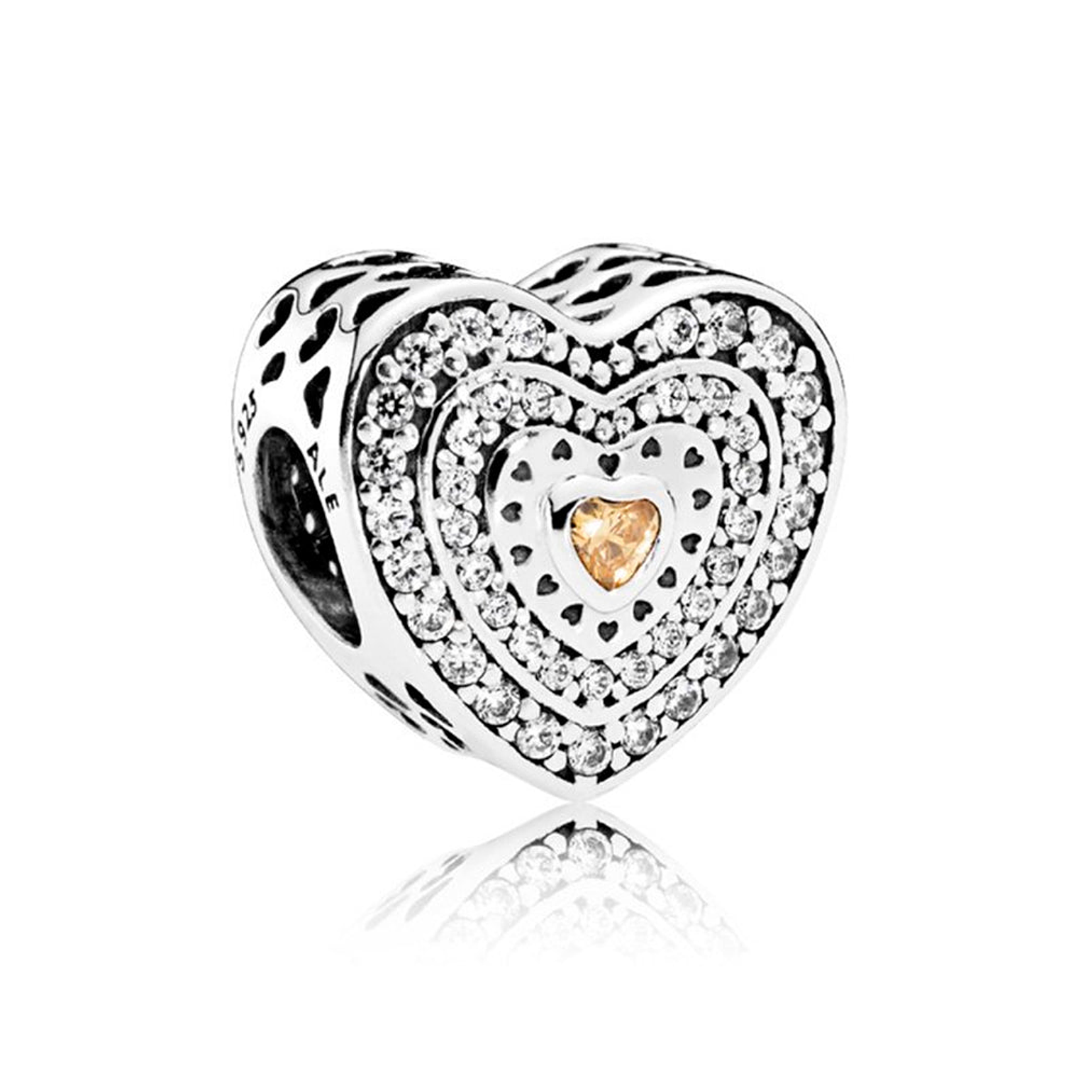 Charm Dije Pandora Original para Mujer 792081FCZ Corazón Lujoso de Mujer Plata 925 1