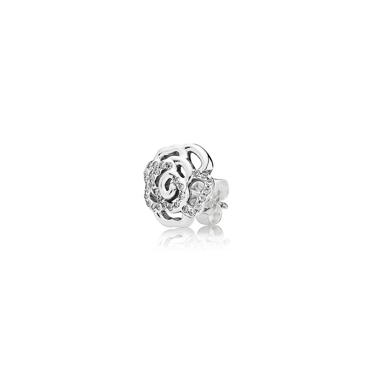 Aretes Pendientes Pandora Tipo Topo Flor con Detalles en Circonita 290575CZ Plata 925 4
