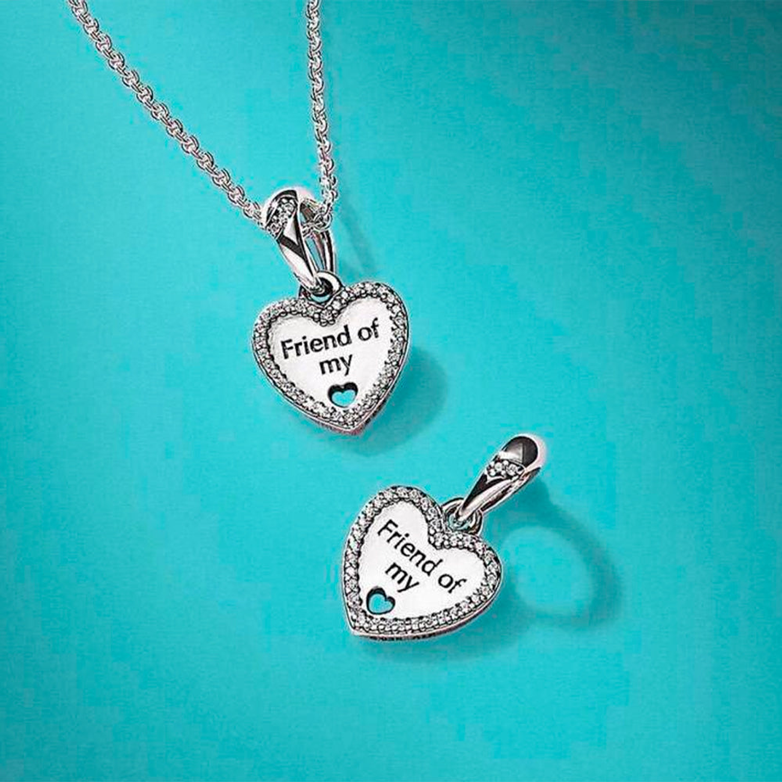 Charm Colgante Pandora Original para Mujer 792147CZ Encanto Corazón Partido s925 5