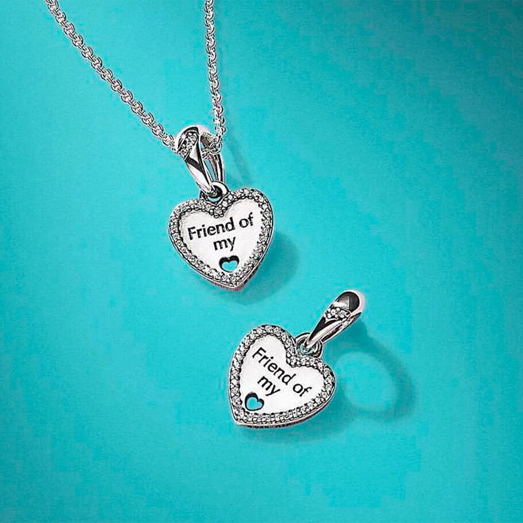 Charm Colgante Pandora Original para Mujer 792147CZ Encanto Corazón Partido s925 5